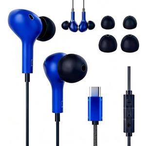 Ruilezyo Cuffie USB C con cavo per Samsung Galaxy auricolari in-ear con microfono | A57 A56 A55 A54 A37 A36 A35 A34 A26 A25 A17 A16 S26 S25 S24 S23 S22 Ultra, per iPhone 17 16 15 iPad Pro Air pixel xiaomi