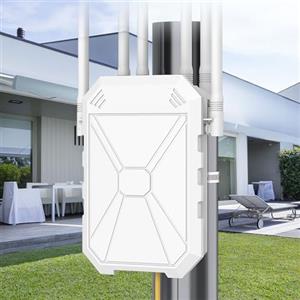 INEAUTO AX3000 Ripetitore WiFi Potente Esterno, 5GHz e 2,4GHz Extender WiFi Esterno Amplificatore WiFi Con 6 Antenne, Porta Gigabit Ethernet, Resistente Agli Agenti Atmosferici IP67, with PoE, Per Cortile