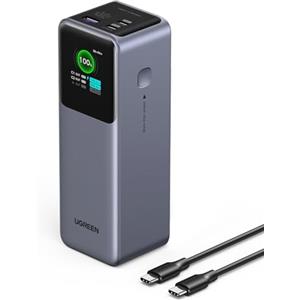 UGREEN Nexode Pro 200W Power Bank 25000mAh Caricatore Portatile USB C 140W | Ricarica Rapida, 3 Porte 2C1A, Per Viaggi in Aereo, TFT, Batteria Esterna PC Compatibile con iPhone 18 17 Pro Max Galaxy S26