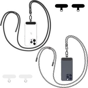 Qyoocom Cordino per Cellulare Telefono Universale*2 Patch*4,Regolabile Laccio per Cellulare Elegante y Duradero, Porta Cellulare da Collo para Todos los Smartphones Nero Blu Mimetico