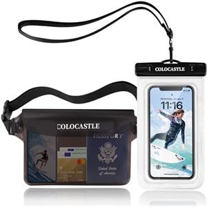 COLOCASTLE Borsa Impermeabile Mare, Custodia Impermeabile Smartphone, Sacca Stagna | Marsupio Subacquea Telefono, Dry Bag, Cintura Regolabile, Touch Screen, Protezione Acqua, Spiaggia, Nuoto, Kayak, Escursioni