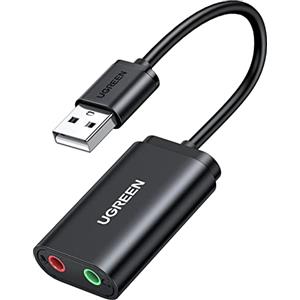 UGREEN Scheda Audio USB Esterna Adattatore Jack 3,5mm | per Cuffie Microfono Stereo Casse Adapter Aux Compatibile con Windows PC PS5 4 Macbook Linux Altoparlanti Amplificatore