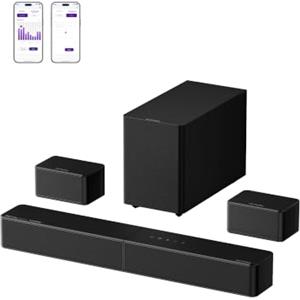 ULTIMEA Soundbar TV 5.1 con Dolby Atmos e Subwoofer Wireless | Soundbar TV 312W di Picco con Subwoofer Wireless 5,25", 2 Speaker Surround Cablati, Bluetooth 6.0, Poseidon M80
