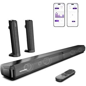 ULTIMEA 2.2ch Soundbar Staccabile 2 in 1 con App, Soundbar TV Bluetooth 5.3, 3 Modalità di Equalizzazione, Altoparlanti con Bassi Regolabili, ARC/Ottico/Aux, Apollo S40 Pro