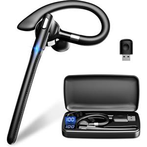 Xoruezls Auricolare Bluetooth 6.1 AI Singolo con CVC8.0 Microfono e USB, In Ear Cuffie Senza Filo Connessione a due Dispositivi, Custodia di Ricarica LED, 180 ore di Standby Cuffie per Guida/Lavoro/Ufficio