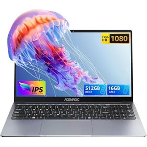 ACEMAGIC PC Portatile 15,6", Notebook con Processore Intel N97 (Fino a 3,6GHz), 16GB RAM, 512GB SSD, Windows 11 Pro, WiFi, HDMI, Webcam, Design Sottile, Ideale per Smart Working, Studio e Casa