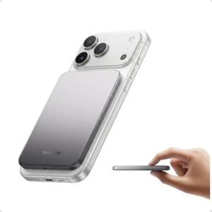 SHARGE Slim Power Bank Magnetico 5000mAh, Qi2 15W Ricarica Rapida Powerbank | Design Ultra Compatto e Leggero, Batteria Esterna Wireless Compatibile con iPhone 17/16/15/14