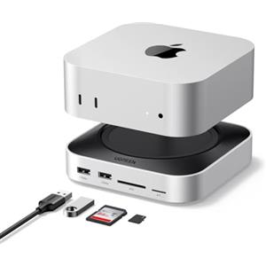 UGREEN Docking Station Hub USB C con Supporto per Mac Mini M4 et M4 Pro | 11 in 1, con Case M.2 NVME SSD, 7 Porte USB 5A2C, 10Gbps Trasferimento Veloce, Lettore di Schede SD TF