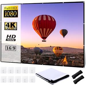 Zippicks Schermo di Proiezione 100 Pollici, Schermo Proiettore 16 : 9 HD | Telo Proiettore Anti Rughe 221 x 125 cm, Schermo per Proiezione Pieghevole per Cinema Casa Festa Campeggio