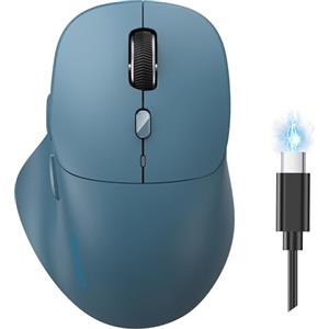 TECKNET Mouse Bluetooth Ricaricabile, Tri-Modo (2BT+USB) Mouse Wireless | Poggiapollice Ergonomico, 4800 DPI, 6 Pulsanti, Clic Silenzioso, Mouse Senza Filo per Laptop, PC, Mac OS, Android, Windows