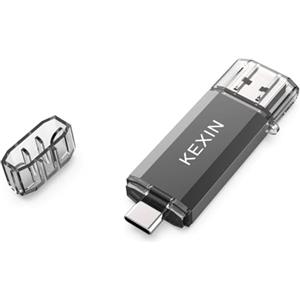 KEXIN 128GB Chiavetta USB C 3.0 Dual OTG Tipo C Chiavetta Pendrive Type C Memoria USB Stick Unità Flash Drive USB C Penna Pen Drive per PC Tablet Car TV Smartphone Nero