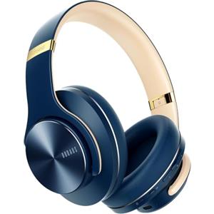 DOQAUS Over Ear Cuffie Bluetooth 6.0,90 Ore di Autonomia,Blu Navy | 9 EQ Modalità,Controllo APP,Stereo HiFi Over Ear,Pieghevoli,Cuffie Wireless Bluetooth con Micro Integrato per Musica