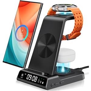 leQuiven Caricatore Wireless per Samsung S26 Ultra/S26+/Z Flip8, Galaxy Watch 8/7/6 | Stazione di Ricarica per Samsung Galaxy S26/S25/S24, per Galaxy Watch 8 Classic/Ultra/7, Galaxy Buds4 Pro, Nessun Adattatore