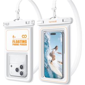 Lamicall Custodia Impermeabile Smartphone - [Galleggiabilità Superiore] | 2 Pezzi, IP68 Custodia Telefono Subacquea con Cordino Rimovibile, Chiusura Sicurezza, Cover Impermeabile Telefono Fino a 7,5"