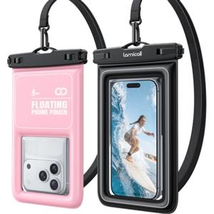Lamicall Custodia Impermeabile Smartphone - [Galleggiabilità Superiore] | 2 Pezzi, IP68 Custodia Telefono Subacquea con Cordino Rimovibile, Chiusura Sicurezza, Cover Impermeabile Telefono Fino a 7,5"