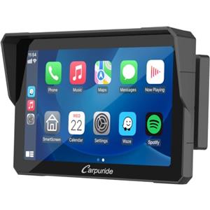 Carpuride W702B Pro Moto Carplay Schermo con Supporto per BMW Moto | Wireless CarPlay e Android Auto, 7 Pollici Impermeabile Touchscreen, Doppio Bluetooth, Interfono Funzione, Navigazione.