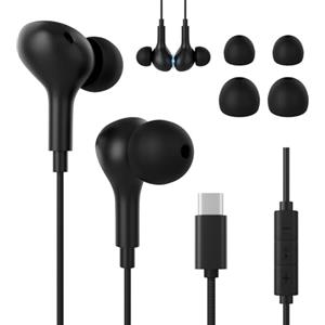 Ruilezyo Cuffie USB-C per Samsung Galaxy A57 A56 A55 A37 A36 A26 A17 A16 A35 A34 S26 S25 S24 S23 S22 S21 Ultra, Auricolari in-ear con microfono per iPhone 17e 17Pro 16 15, iPad Pro, Pixel 8 9 10, Xiaomi