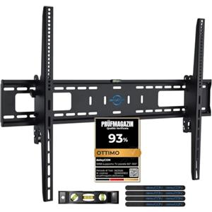 deleyCON Supporto Parete Universale per TV 60"-100" Pollici (152-254cm) Inclinabile 75Kg & VESA 900x600 Televisione Plasma LCD LED OLED TFT CURVED