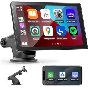 WERESOUND Schermo per Auto Portatile con Wireless CarPlay e Android Auto - Autoradio Touchscreen 7 Pollici HD con Navigazione GPS, Bluetooth Vivavoce, Trasmettitore FM, Mirror Link, AUX, AirPlay, Comandi Vocali