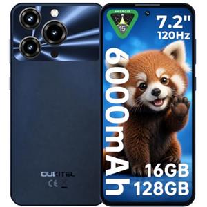 OUKITEL C69 Smartphone - 7,2 Pollici 120Hz, Batteria 6000mAh Cellulare in offerta, fino a 16GB RAM+128GB ROM/1TB, Fotocamera 64MP, Android 15 Octa-Core, Dual SIM 4G Telefono