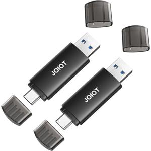 JOIOT Chiavetta USB C 32GB 2 Pezzi 3.0 Pendrive USB C and USB 3.0 2 in 1 OTG Memoria USB High Speed Pennetta USB C per Smartphone iOS Cellulare Android Linux Laptop Black