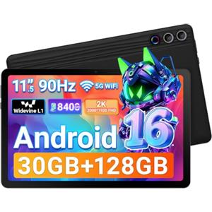 Gleeso Tablet 11,5 Pollici Android 16 con Gemini AI, Processore Octa-Core, 30GB RAM Espandibile fino a 2TB TF, Display 2K 90Hz, Batteria 8400mAh, Tablet Portatile per Studenti e Lavoro Aziendale