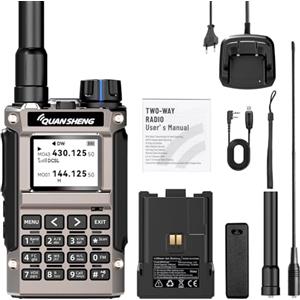 QUANSHENG UV-K1(8) Walkie-Talkie Handheld Ham Radio, Air Band Receive 50-600MHz, Wireless Copy, One Key Frequency Match, Type-C Charging, NOAA Weather, 200 canali, VOX, radio portatile a due vie