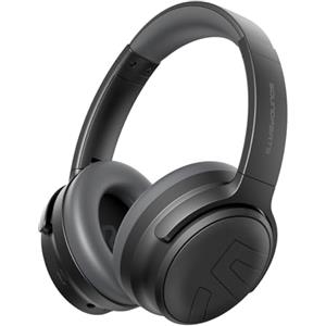 SoundPEATS Space Pro Cuffie Bluetooth 5.4 Over-Ear, Cancellazione Attiva del Rumore Ibrida, 151 Ore di Autonomia, LDAC Hi-Res Audio, Comode Regolabili, 282g, per Smart Working e Viaggi, Nero