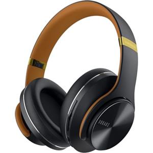 DOQAUS Cuffie Bluetooth Over Ear con APP,Nero Marrone | 90 ore di autonomia,9 modalità EQ, Bluetooth 5.4,microfono integrato,pieghevoli per lavoro,viaggio, musica