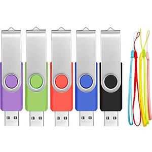 FEBNISCTE Pen Drive 2GB Pennetta USB 5 Pezzi Pendrives - Portatile Chiavetta USB 2.0 2 GB Chiavi e Comoda Perno - FEBNISCTE Colarata Penna USB 2 Giga Chiavette Flash Girevole Pennina con Corda