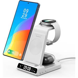 leQuiven Caricatore Wireless per Samsung S26 Ultra/S26+/Z Flip8, Galaxy Watch 8/7/6 | Stazione di Ricarica per Samsung Galaxy S26/S25/S24, per Galaxy Watch 8 Classic/Ultra/7, Galaxy Buds4 Pro, Nessun Adattatore