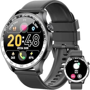 Fempoin Smartwatch Uomo Donna, SpO2/Sonno/Cardiofrequenzimetro, IP68 Impermeabile Smart Watch per iOS Android, 1.43" HD AMOLED Orologio Smartwatch con Chiamate e Whatsapp, Orologio Digitale con 100+Sport