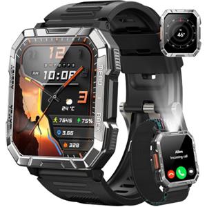 Blackview Smartwatch Uomo, Smartwatch Militare Uomo Fitness con Chiamate Bluetooth,2.01" Orologio Intelligente 112+ Modalità Sportive/900 mAh/Sonno/Cardiofrequenzimetro/Torcia/Bussola per Android IOS