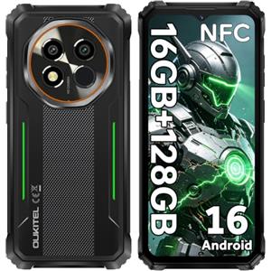 OUKITEL G6 Android 16 Rugged Smartphone 10600mAh, 16GB+128GB Cellulare | 6,52 Pollici Telefono Indistruttibile, Fotocamera 64MP, Impermeabile IP68/IP69K, 4G Dual SIM/OTG/NFC/Face ID/Fingerprint/GPS