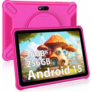 Generico Tablet 10 pollici Android 15 Tablet,36 GB RAM + 256 GB ROM (1 TB su scheda TF), 8000 mAh, Parentale Controllo,5G Wi-Fi,schermo HD IPS,tablet per l'istruzione,Rosa