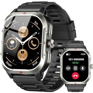 Jugeman 2026 Smartwatch Uomo GPS, 2.06" Orologio Smartwatch con Chiamate Bluetooth | Smart Watch con Sonno/Cardiofrequenzimetro/Torcia/Bussola, 110+ Sportive Fitness Tracker per Android iOS