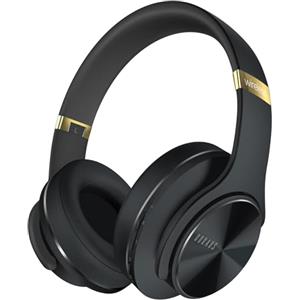 DOQAUS Cuffie Bluetooth Over Ear con APP,nero e oro | 90 ore di autonomia,9 modalità EQ, Bluetooth 5.4,microfono integrato,pieghevoli per lavoro,viaggio, musica