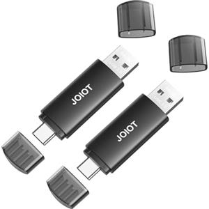 JOIOT Chiavetta USB 64 GB 3.0 2 Pezzi Pendrive USB C 2 in 1 Pennette USB 64GB 3.0 OTG Memoria USBC Memory Stick Tipo C per PC Laptop Notebook Android Window Nero