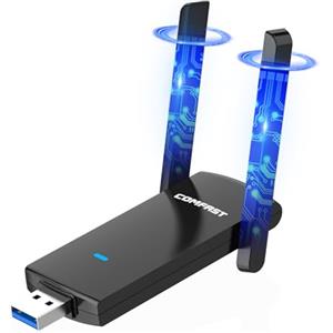 COMFAST Chiavetta WiFi Adattatore USB per WiFi AC1300 Chiavetta WiFi per PC | USB3.0 Doppia Banda con 2 Antenna ad alto Guadagno, WPA2, Installazione Rapida, compatibile Win7/8/8.1/10, Mac 10.9~10.15