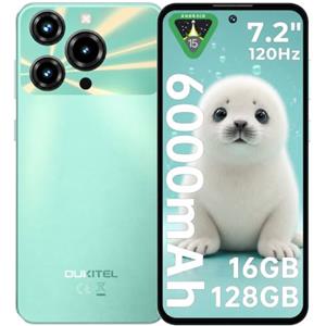 OUKITEL C69 Smartphone - 7,2 Pollici 120Hz, Batteria 6000mAh Cellulare in offerta, fino a 16GB RAM+128GB ROM/1TB, Fotocamera 64MP, Android 15 Octa-Core, Dual SIM 4G Telefono