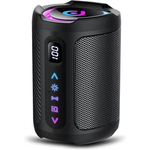 aowoka Cassa Bluetooth Portatili senza fili con luce LED, Display Digitale Intelligente+Smart EQ, Altoparlante Bluetooth Bassi Potente, Bluetooth 5.4, Speaker da Esterno per Viaggi, Sport, Feste, Ciclismo