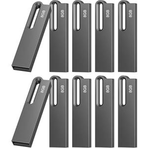 JOIOT Chiavetta USB 8 GB 10 Pezzi Pennetta USB Chiavetta USB 2.0 Pen Drive Impermeabile USB Flash Drive Chiavette Memoria USB Stick per Computer Laptop MacBook Windows