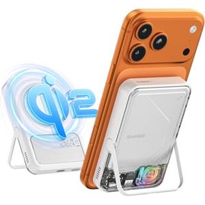 SHARGE ICEMAG 2 Powerbank 10000mAh MagSafe, Qi2 15W Externe Batterie | Ladegerät mit Aktivkühlung, Externe Batterie mit Transparentem Klappständer, Tragbares Ladegerät für iPhone 16/15/14 Serie