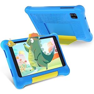 Yicty Tablet Bambini 7 Pollici Android 13 Educativo Tablets PC Controllo Parentale Quad Core 5GB RAM 32GB ROM 128GB Estensione Doppia Fotocamera Custodia Antiurto (Blu)