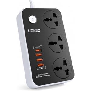 MANTO Multipresa Universale 3 Prese + 4 USB (USB-C PD 20 W, 3 × USB-A QC 18 W) | Protezione Sovratensioni 900 J, Cavo Rame 2 m | Ciabatta Elettrica Sicura per Casa, Ufficio, Viaggio, 2500 W 10 A...y