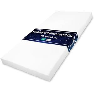 Totsy Baby Schiuma di Materasso lettino neonato 70x140 cm - Imbottitura in schiume materassi per culla e divano letto o materassino da campeggio certificazione Oeko-Tex senza copertura 70 x 140