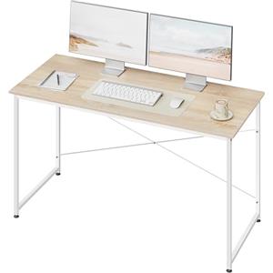 WOLTU Scrivania per Computer Piccola, 140x60 cm | Struttura in Metallo, per Ufficio Casa Studio Camera da Letto, in Materiale a Base di Legno, Rovere Chiaro