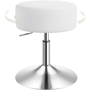 WOLTU Sgabello Trucco, Regolabile in Altezza, Velluto a Coste,Nuvola Bianca | Sgabello Imbottito Girevole, Sedia da Cucina Rotondo, per Toeletta, Camera da Letto, Altezza Seduta 44-56 cm