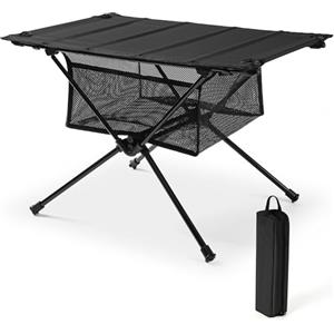 KUOGAS Tavolo Campeggio - Tavolo da Campeggio Pieghevole con Rete di Stoccaggio | Borsa di Trasporto | Piccolo & Ultra-Leggero (60 x 40 x 39,5 cm) | Ideale per Esterno, Barbecue, Pesca & Escursionismo