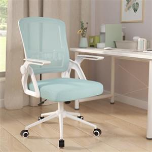naspaluro Sedia da Ufficio Ergonomica Poltrona con Supporto Lombare verde | Con Braccioli Pieghevoli, Altezza Regolabile, Seduta e Schienale in Rete Respirante, Girevole con Ruote, Funzione Oscillante
